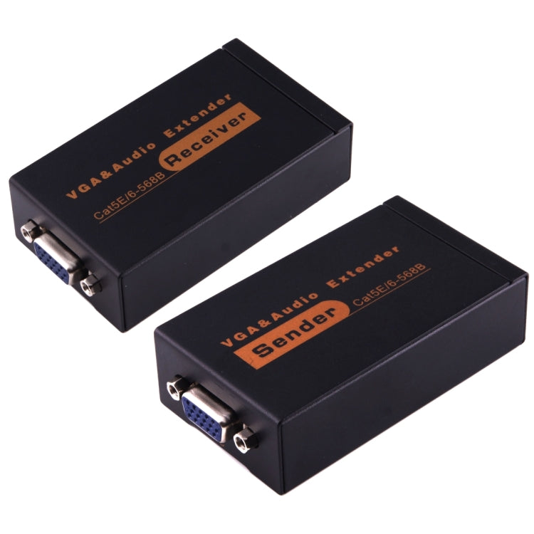 Extender VGA e audio 1920x1440 HD 100 m Cat5e / 6-568B Cavo di rete Adattatore ricevitore mittente, Transmission Distance: 100m Extender VGA e audio 1920x1440 HD 100 m Cat5e / 6-568B Cavo di rete Adattatore ricevitore mittente, Transmission Distance: 100m